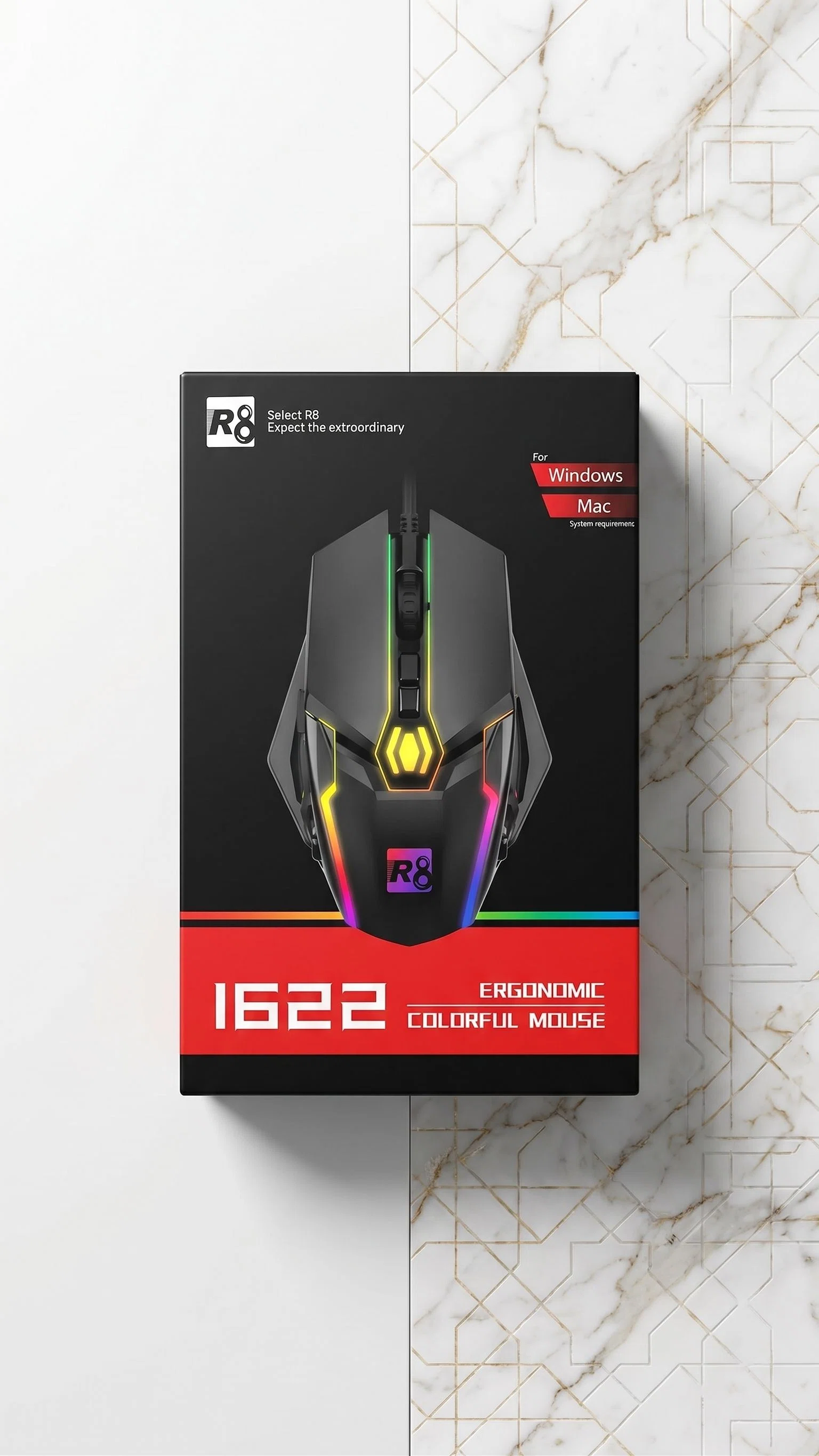 R8 1622 Ergonomic Colorful Mouse